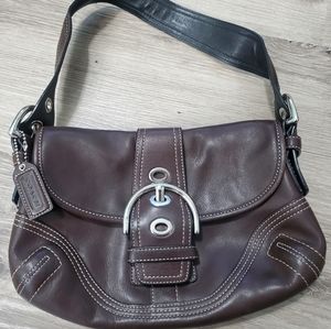 Brown leather Coach handbag